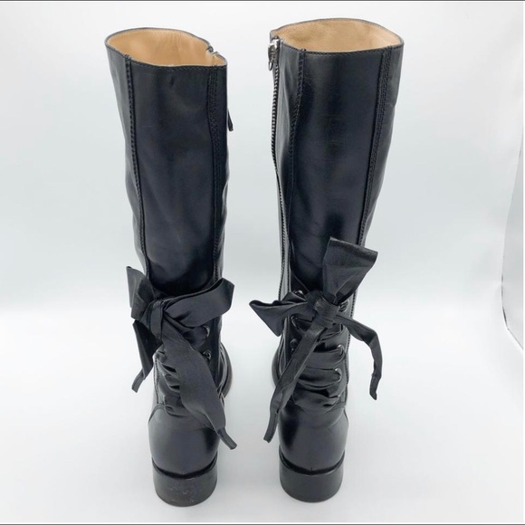 Valentino Leather Knee-High Riding Boots - Picture 5 of 9